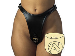 Leather thong with 2 Dildos
